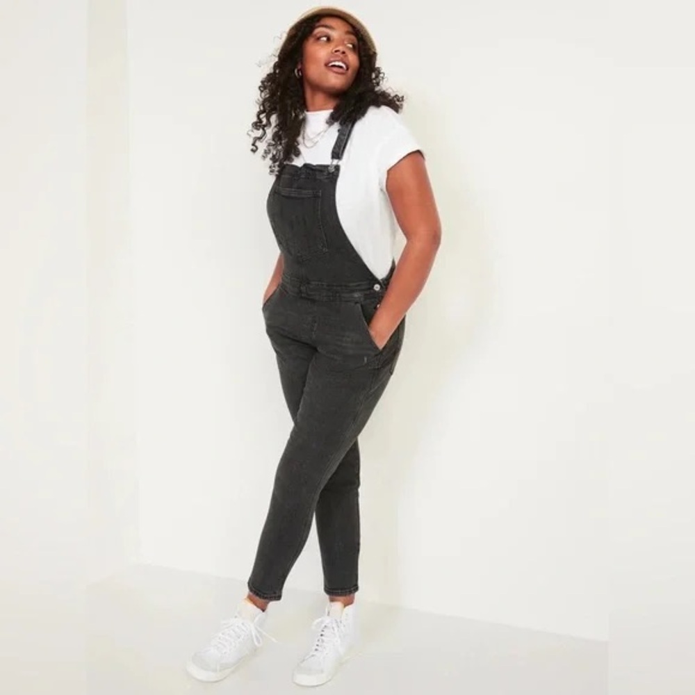Old Navy OG Workwear Black Wash Overalls Denim BlackBerry Size 10